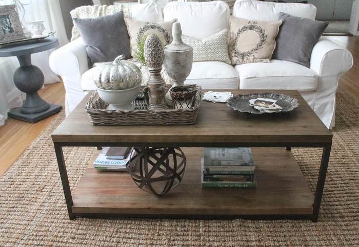 Coffee table decor rustic