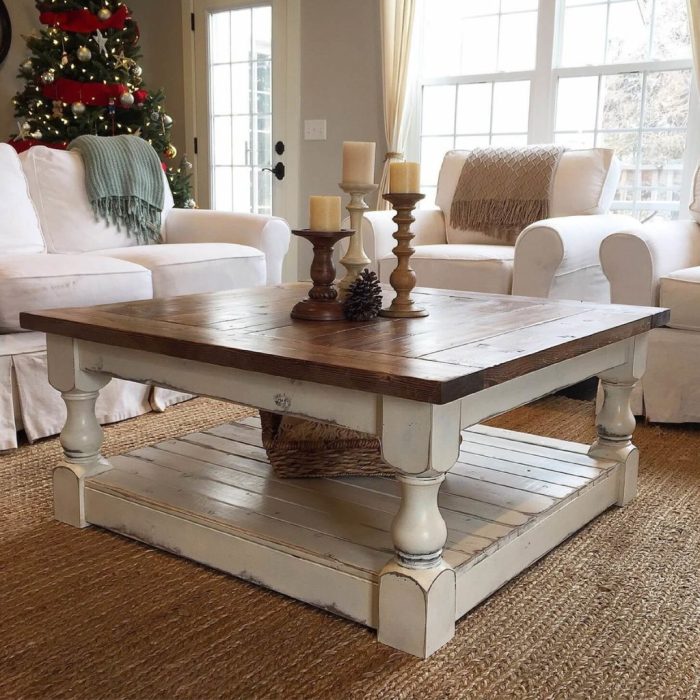 Coffee table decor rustic