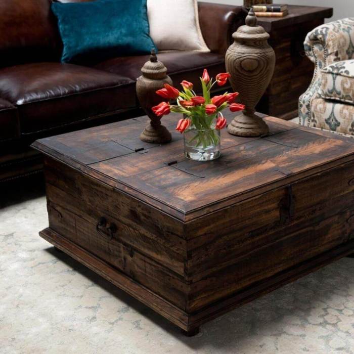 Coffee table rustic tables wood square trunk chest ideas dark large antique style elegant living wooden 30 decor furniture storage