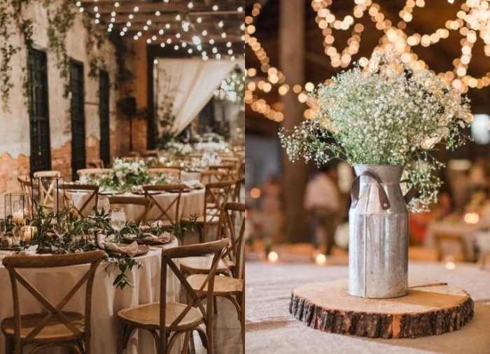 Boho rustic wedding decor