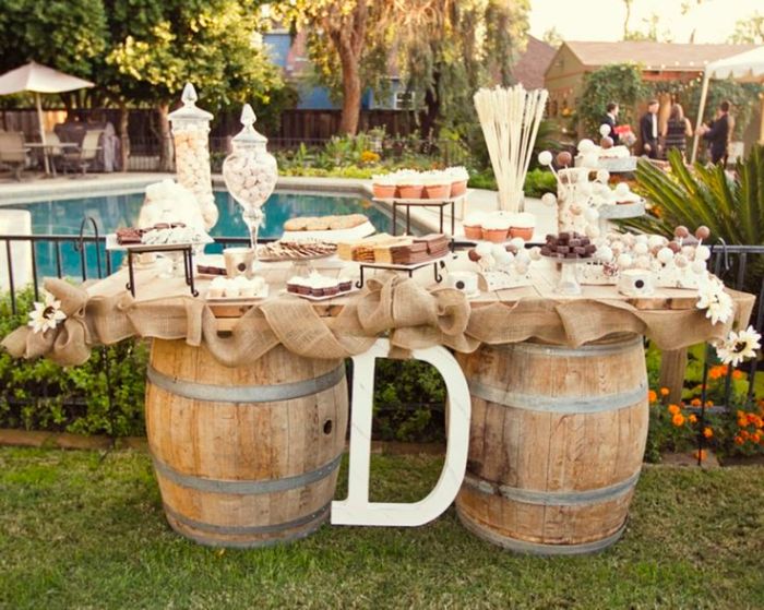 Barrels and rustic decor