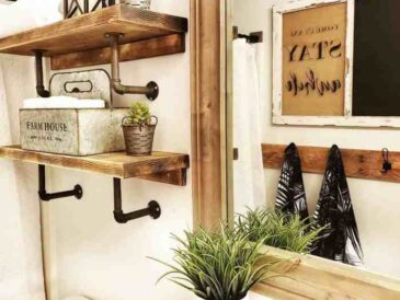 Bathroom rustic wall decor