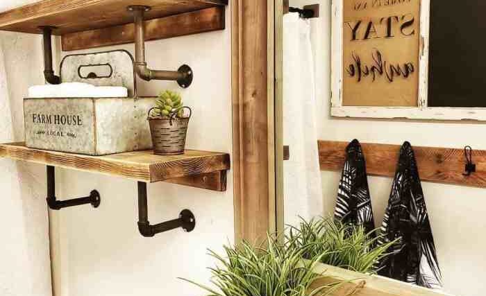 Bathroom rustic wall decor