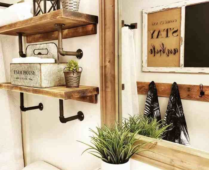 Bathroom rustic wall decor