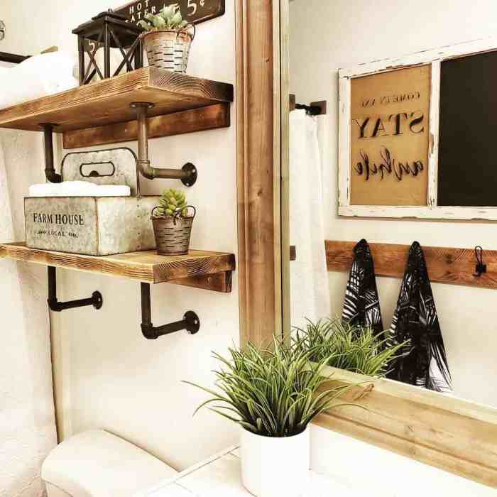 Bathroom rustic wall decor