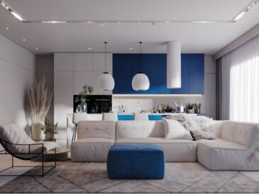 Blue interiors modern sky mood visualizer designer light