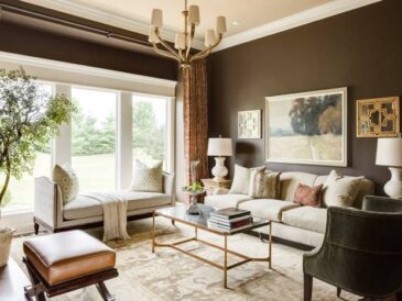 Living room brown ideas traditional chocolate decorating dark decor elegant color white interiors warm walls sofa draperies rooms gold furniture