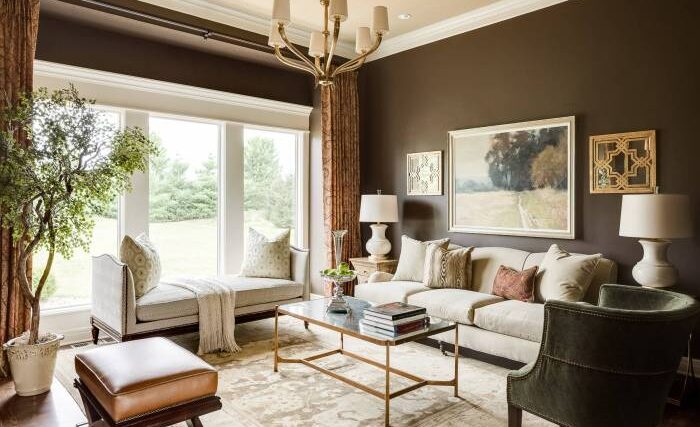 Living room brown ideas traditional chocolate decorating dark decor elegant color white interiors warm walls sofa draperies rooms gold furniture