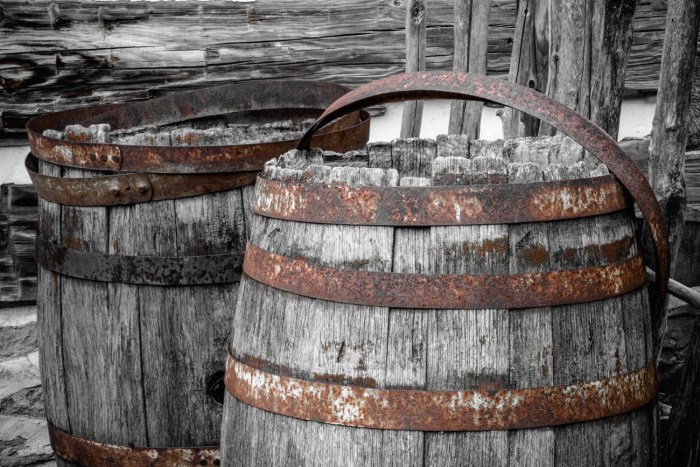 Barrels and rustic decor